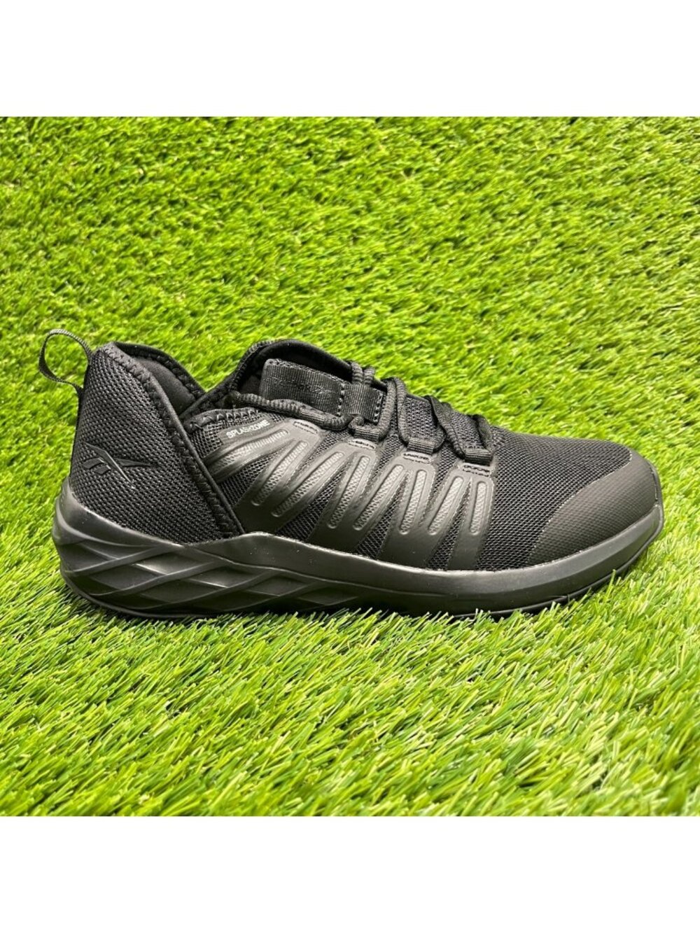 Reebok Astroride Mens Size 6 Triple Black Soft Toe Safety Work Shoes Sneakers